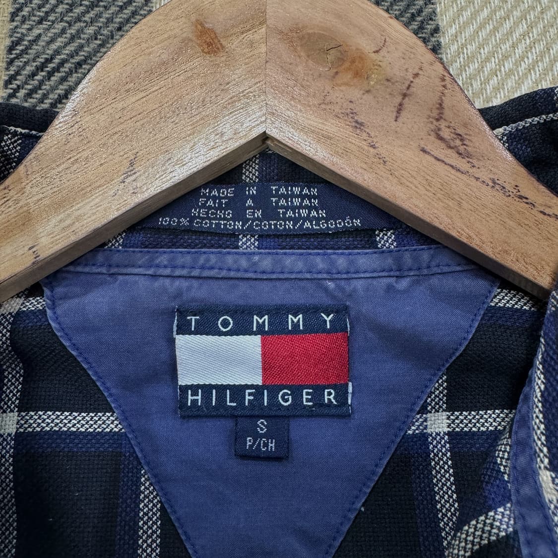 90s 타미힐피거 월계수 체크 셔츠 (L)   상품이미지6