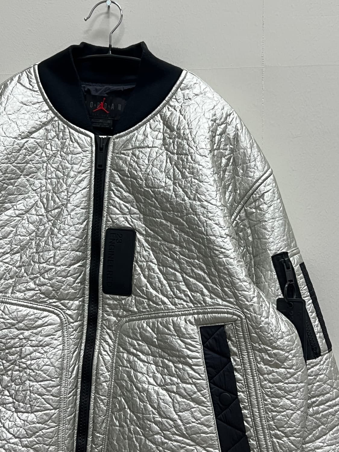 (XL) 조던 23 엔지니어드 Ma-1 메탈릭 실버 봄버 항공 점퍼 상품이미지4