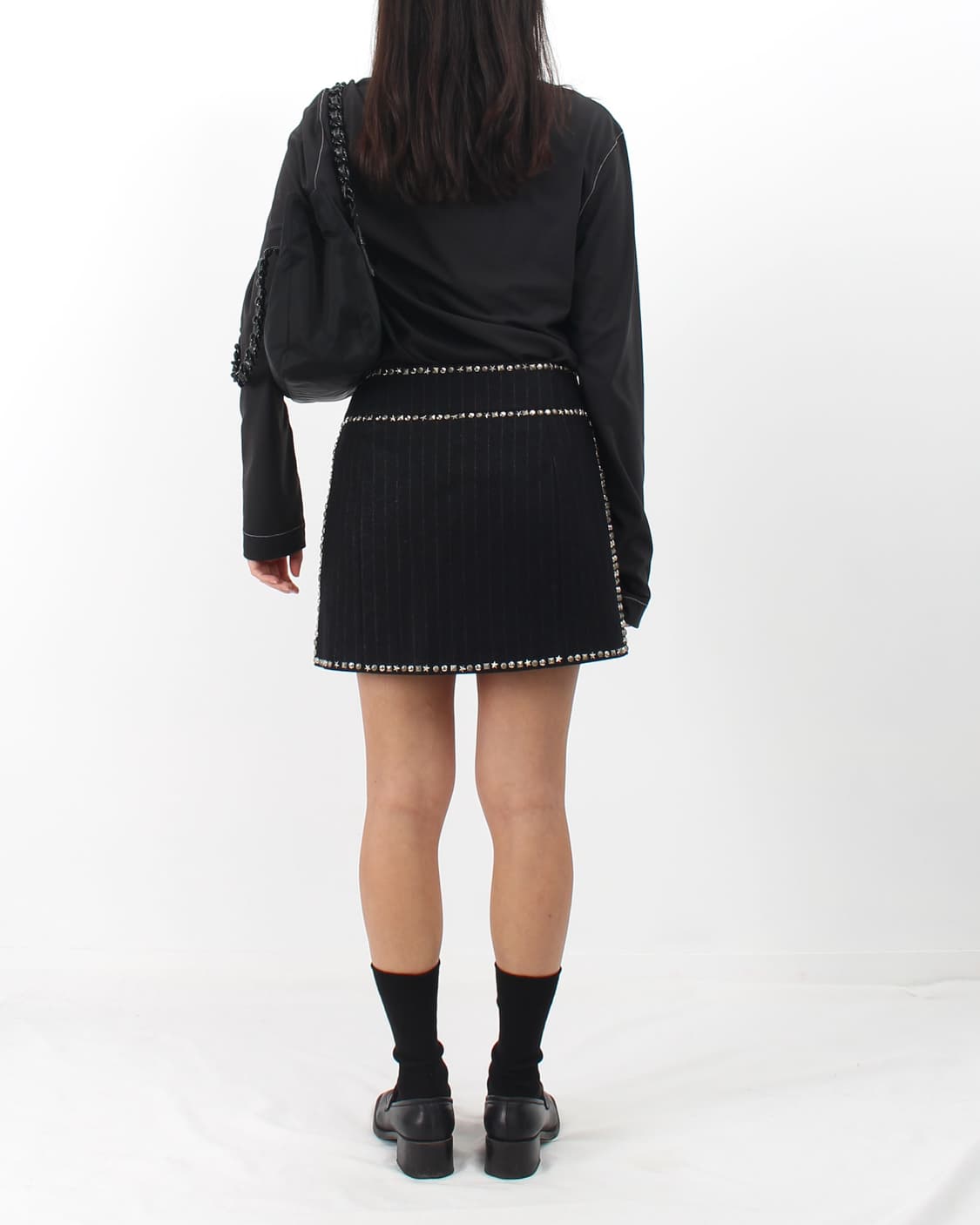 띠어리 Theory 스티치 자수 목폴라 터틀넥 블랙 티셔츠 상품이미지10