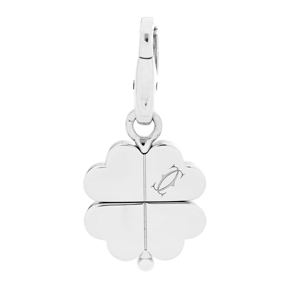 까르띠에 클로버 천연 다이아 18K 화이트골드 목걸이 펜던트 CHARM 상품이미지4