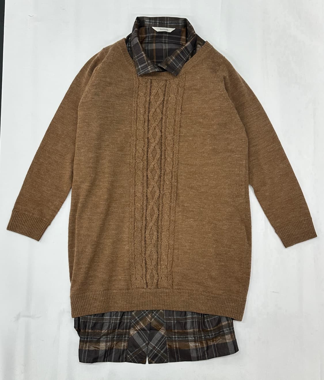 🤎하구미의 히피 코디세트🤎 원피스 롱 니트 브라운 그런지 오리엔탈 상품이미지3