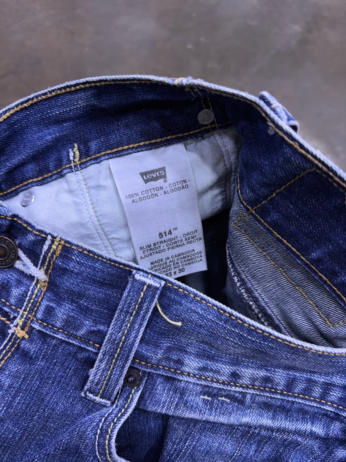 리바이스 514 슬림 스트레이트핏 빈티지 워싱 백포켓 데님팬츠 33 상품이미지9