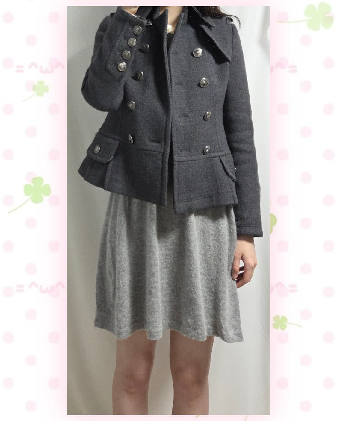 버버리 블루라벨 차콜 숏코트 상품이미지4