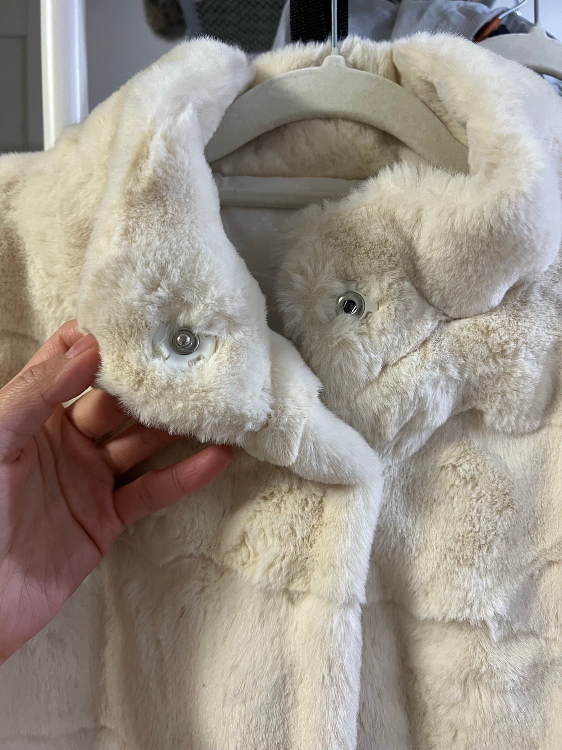 아이보리 퍼 자켓 코트 상품이미지2