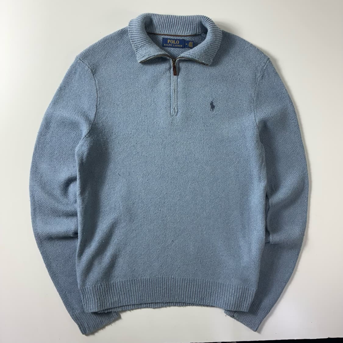 Polo  폴로 랄프로렌 자수 실크 소라 반집업 니트  상품이미지1