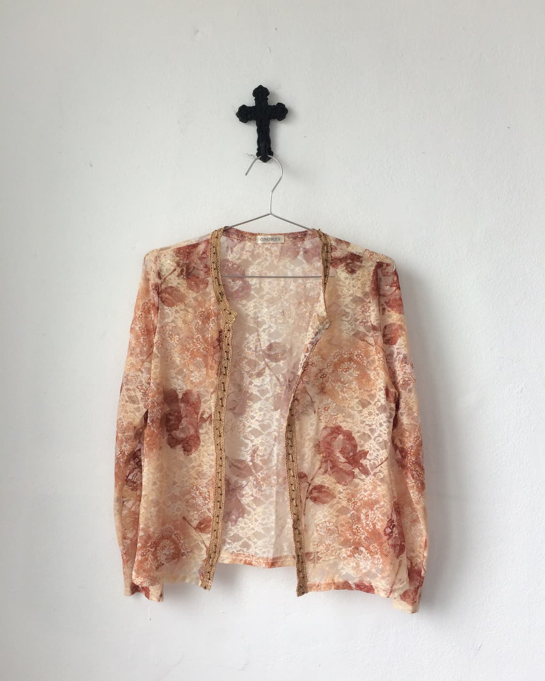 Flower pattern lace open cardigan 상품이미지2