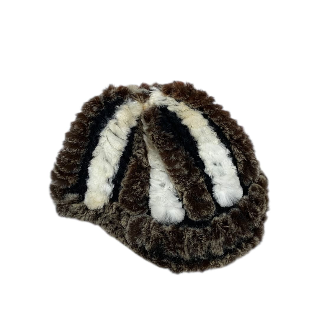 뜨개 배색 퍼 비니 햇 상품이미지3