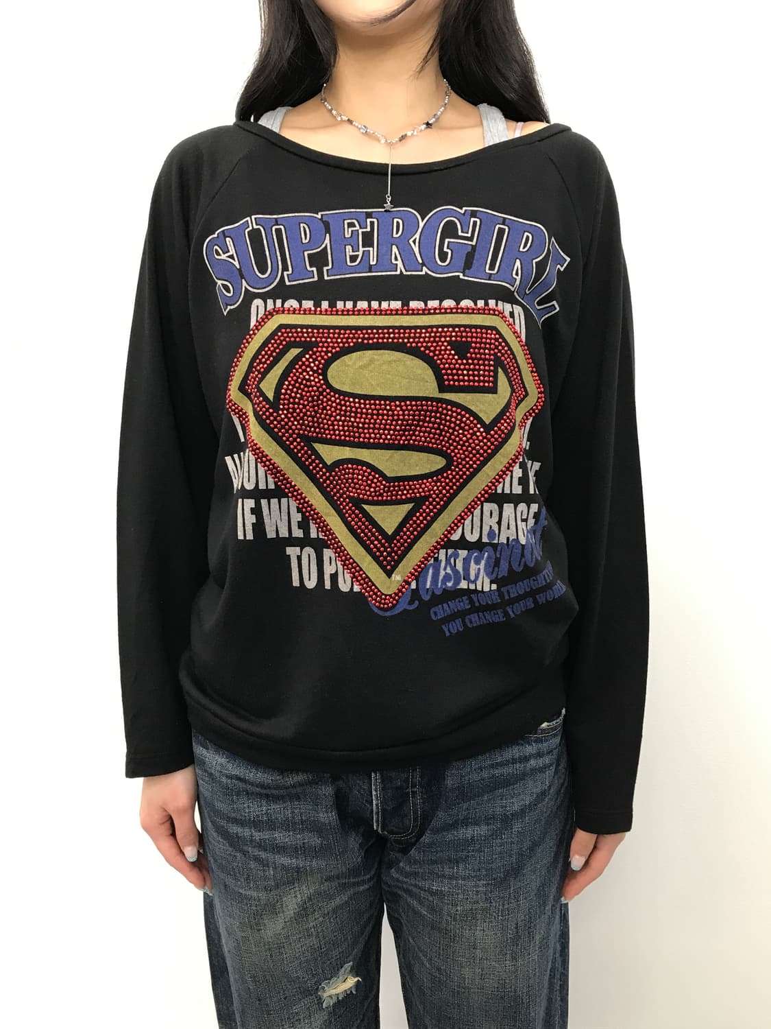 Supergirl Logo Cropped Long Sleeve 상품이미지2