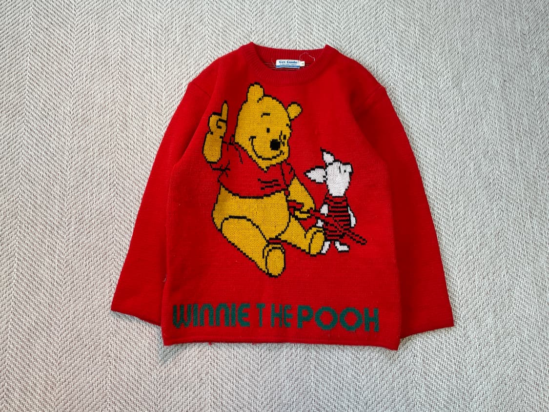8~90s 빈티지 피글렛 x 곰돌이 푸 니트  상품이미지1