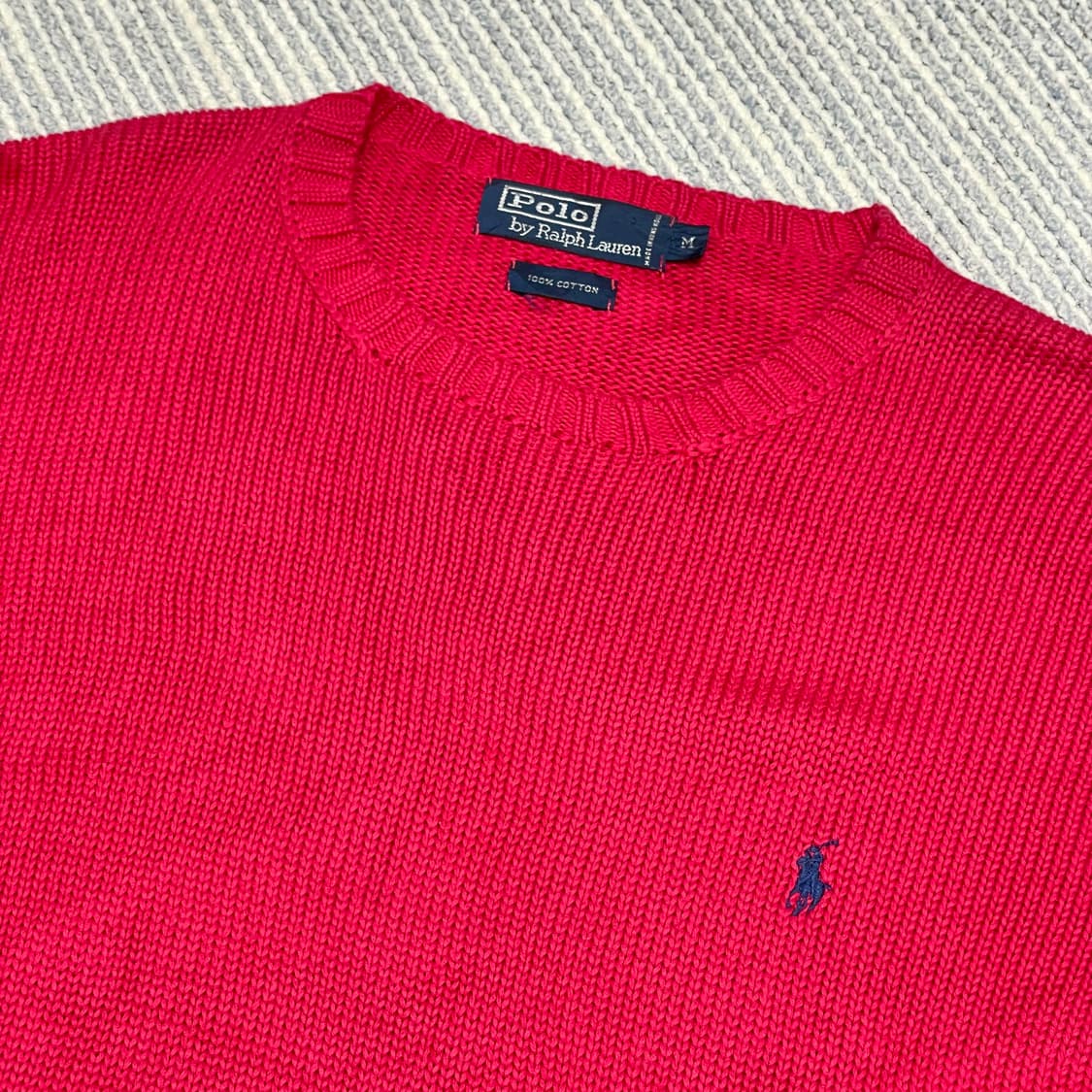 POLO 폴로 비바 마젠타 코튼 크루넥 니트-남여공용 상품이미지2