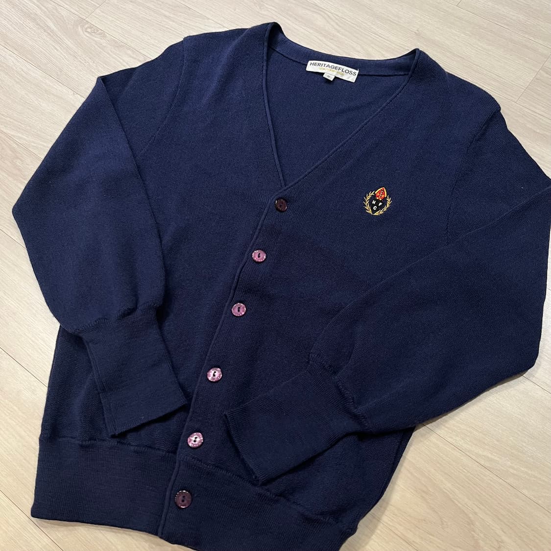 [상태A] 헤리티지 플로스 가디건 블루 S 상품이미지3