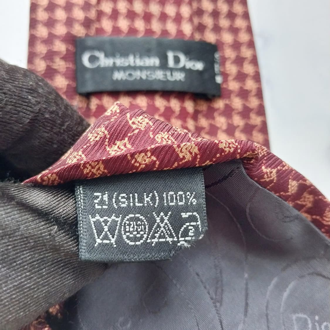 크리스찬 디올 넥타이 브라운 패턴 9.4cm A등급 K2090 상품이미지8