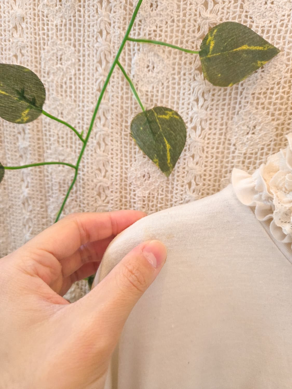 레이스 디테일 목폴라 슬리브 [빅사이즈] 상품이미지4