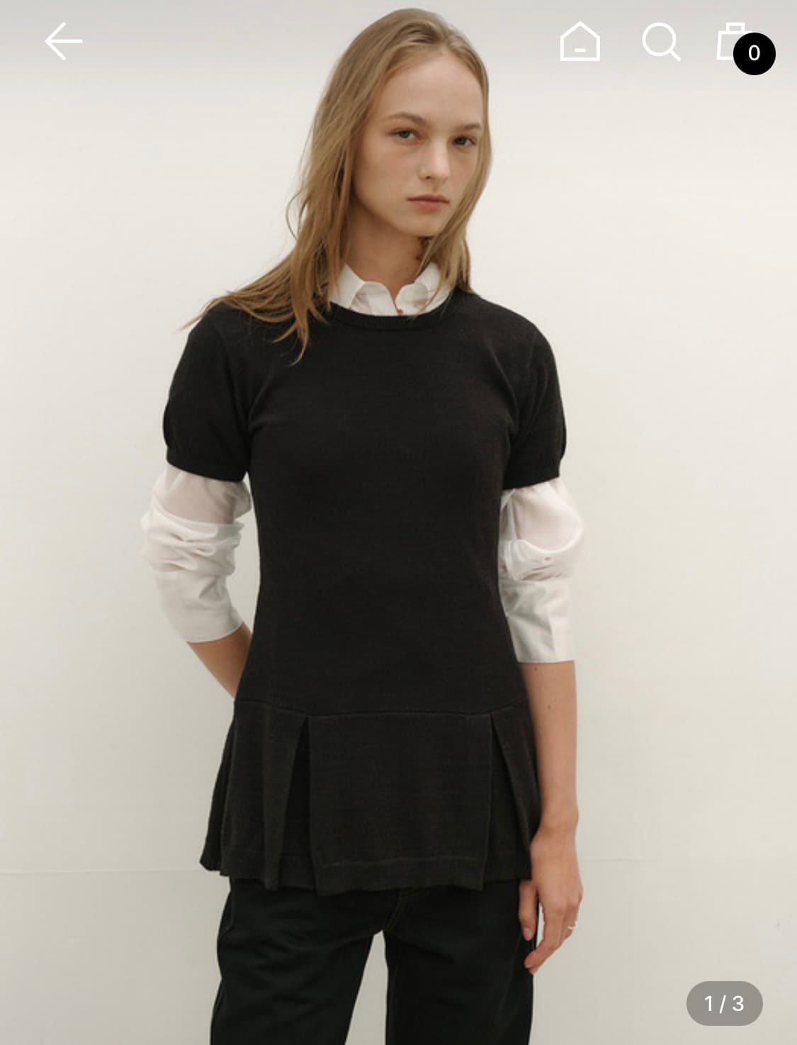 <제니착용> 로우타이드 HALF SLEEVE FLARE KNIT 상품이미지2