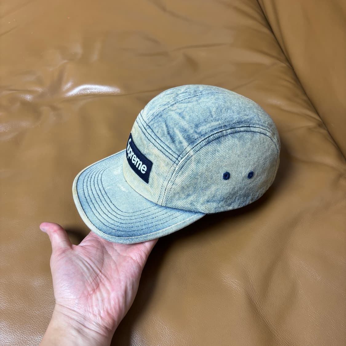 Supreme 슈프림 24ss 워시더 더티 데님 캠프캡 모자 Denim 상품이미지4