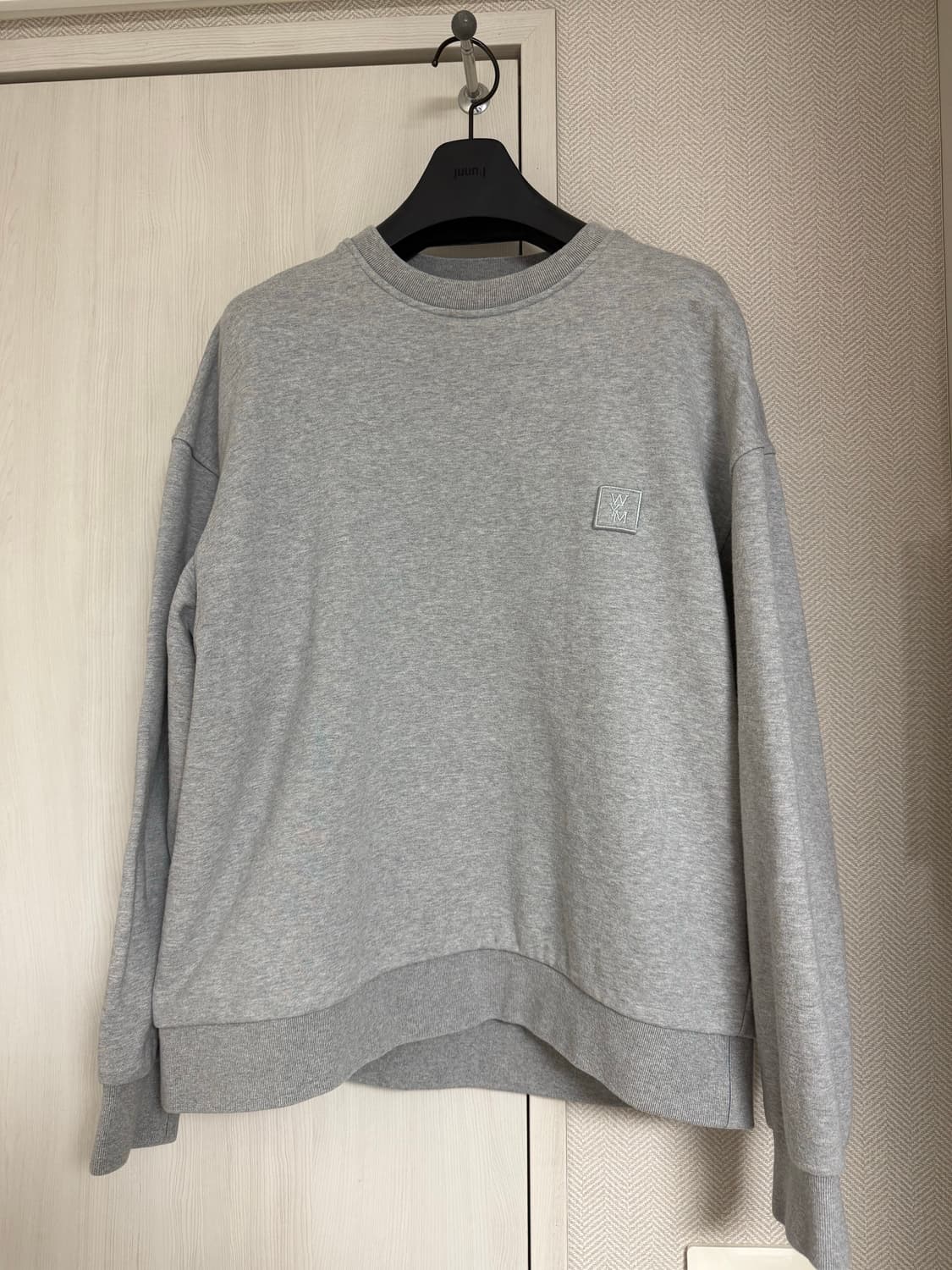 (48) 23fw 우영미 청자 백로고 맨투맨 그레이 상품이미지2