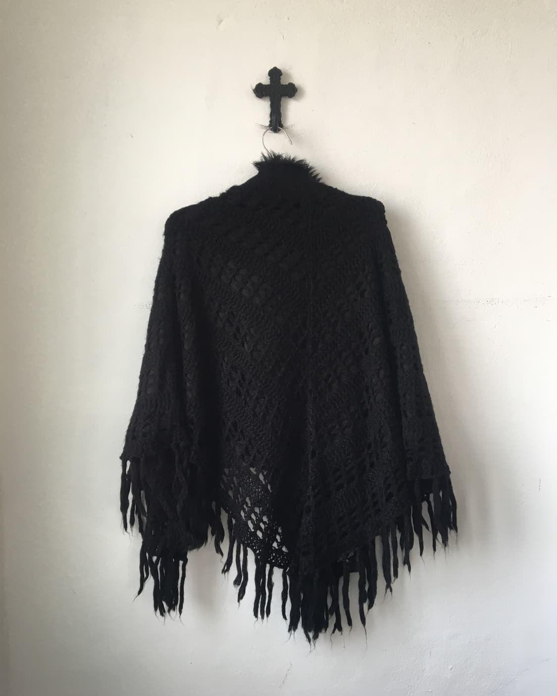 Fur trimming duffle button fringe knit c 상품이미지3