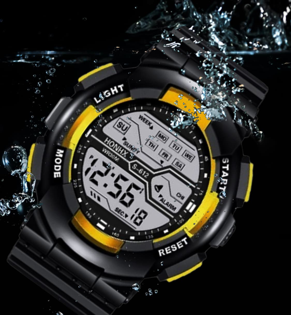 남자 디지털 전자 손목시계 82-S612(YE)판매 상품이미지4