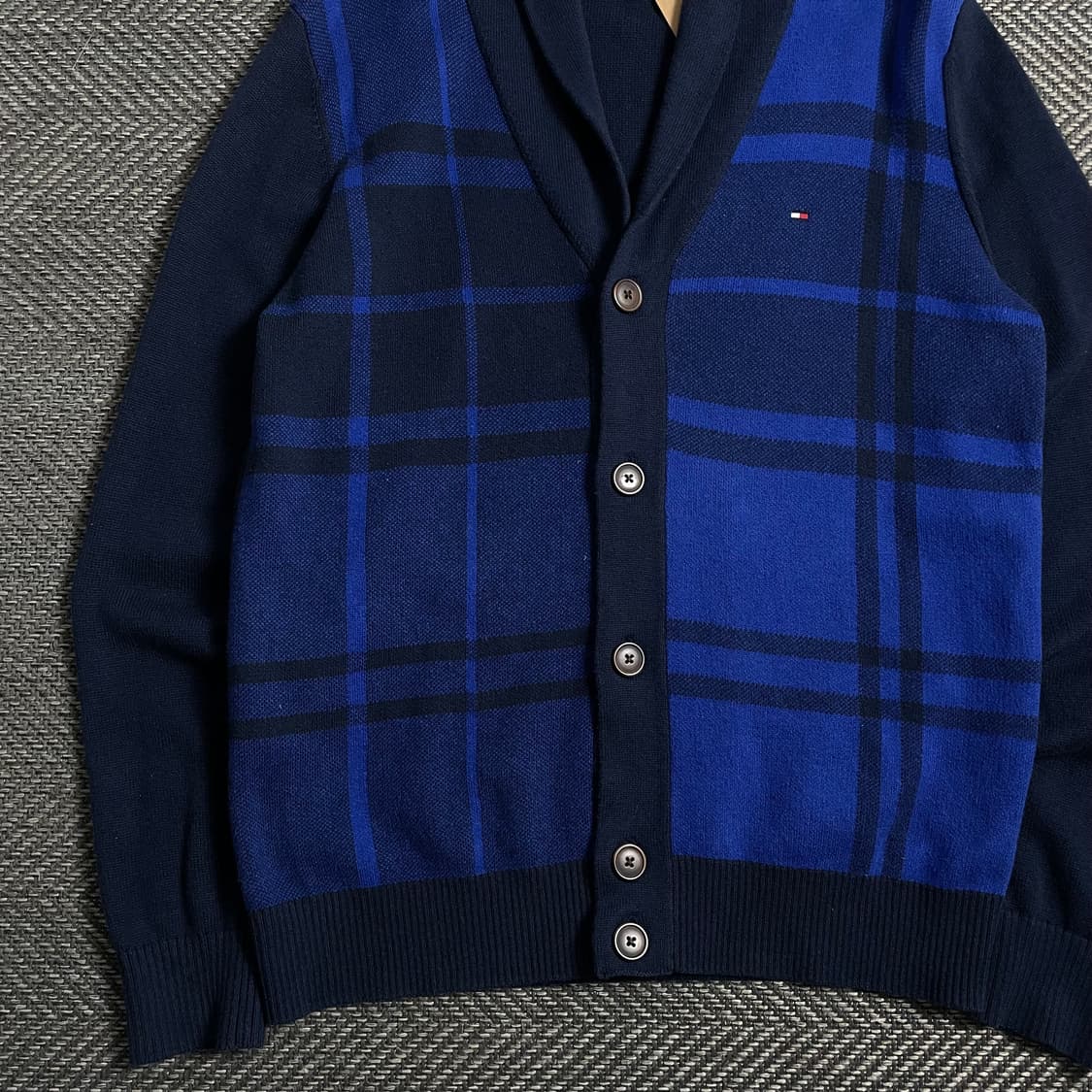 타미힐피거 자수로고 체크 패턴 가디건o 5056 상품이미지2
