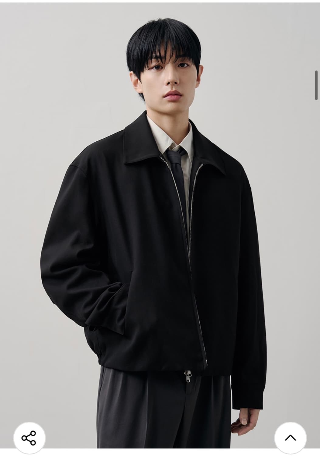 (L) 드로우핏 [서강준 PICK]도브 울 블루종 자켓 [BLACK]판매 상품이미지6