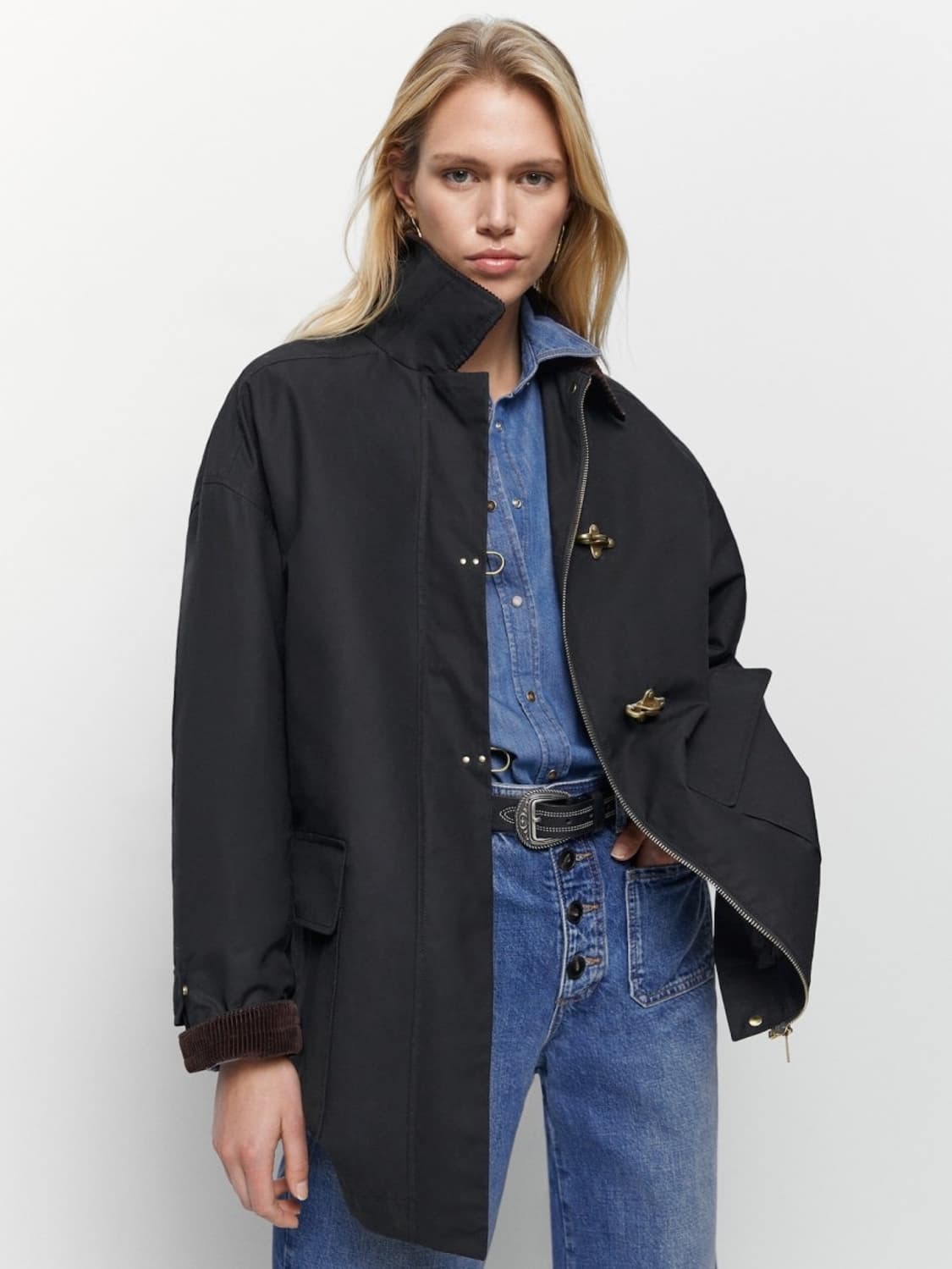 마시모 두띠 코듀로이 칼라 왁싱코튼파카 상품이미지1