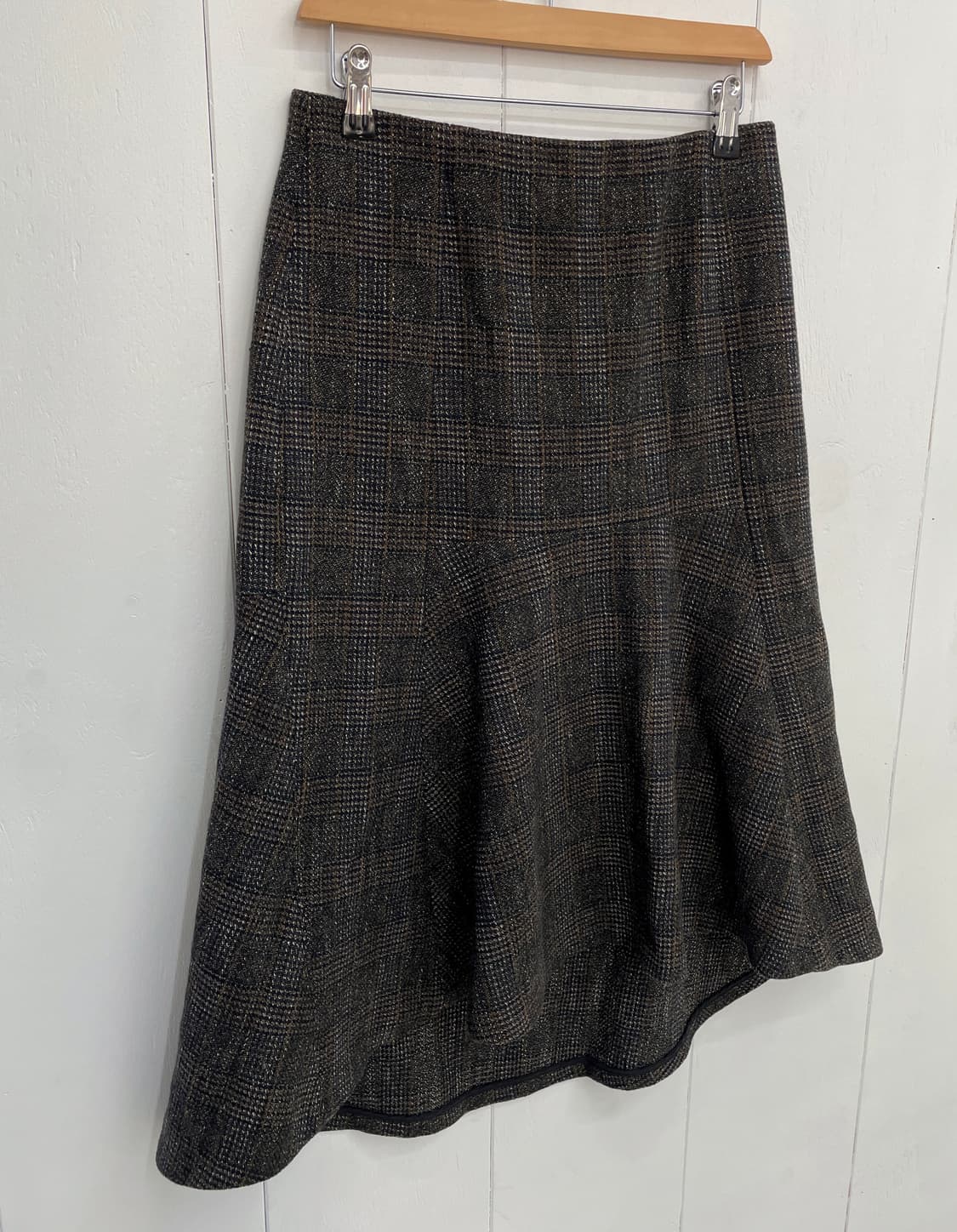 시스템(SYSTEM) 체크 언밸런스 머메이드 스커트 상품이미지4