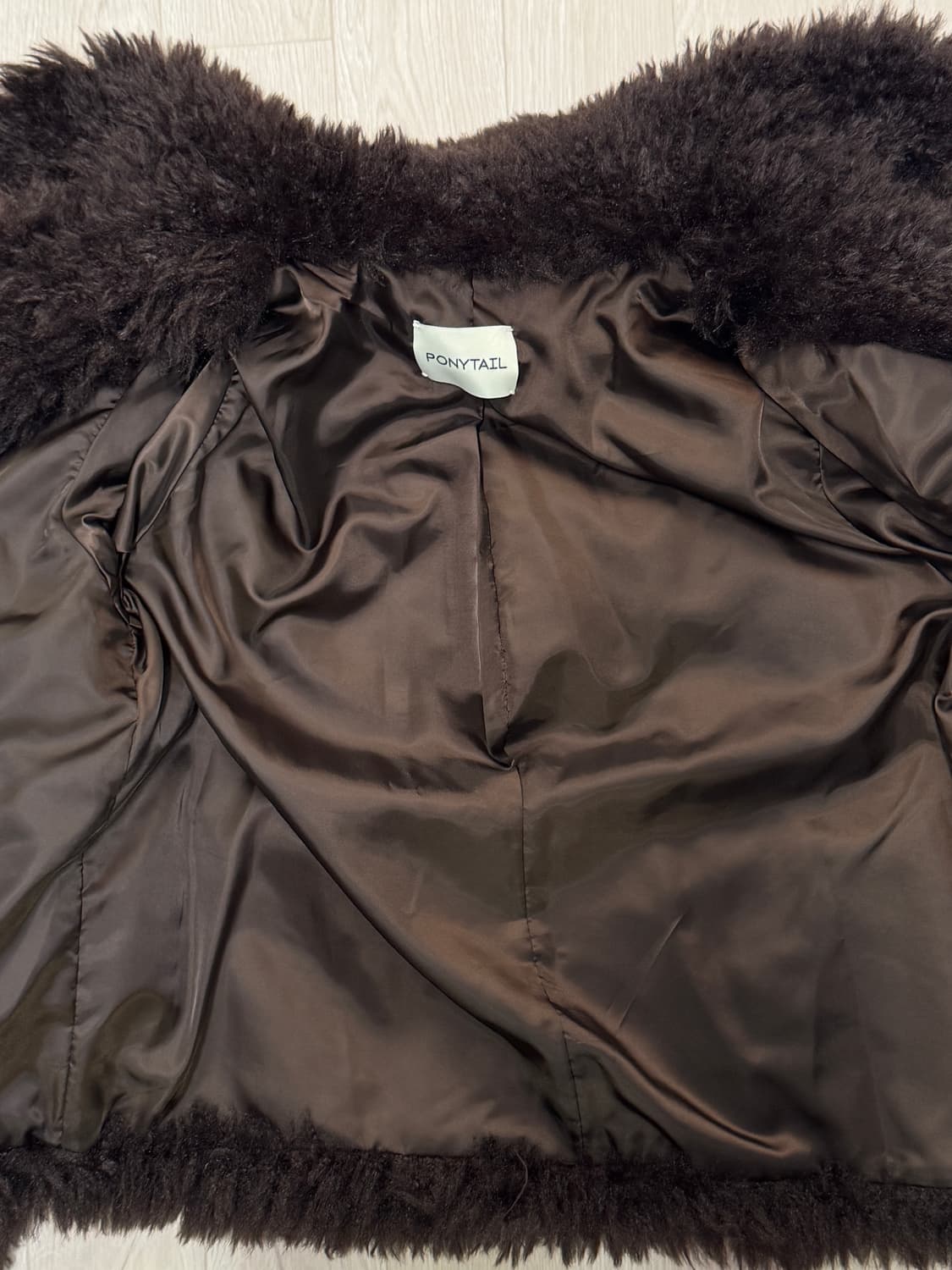 포니테일 PONYTAIL 퍼자켓 브라운 상품이미지7