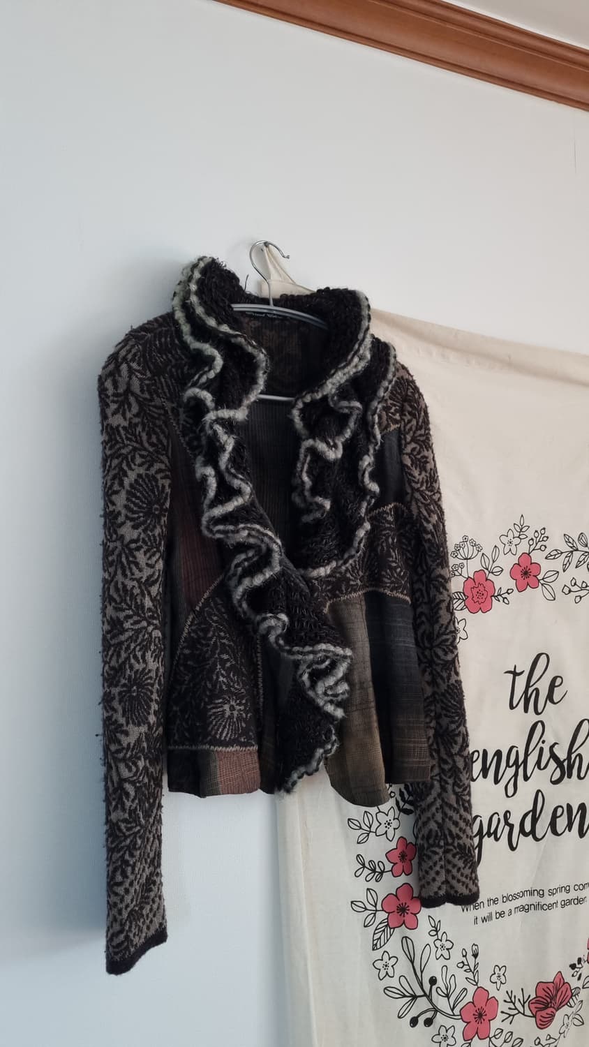 트리코시크 러플 믹스 가디건 상품이미지2