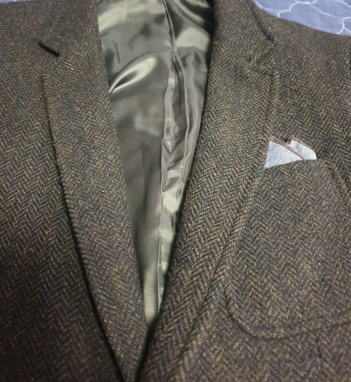 (빈티지) 더 클래스 10s 헤링본 행거치프 클래식 울 블레이저 (95) 상품이미지2