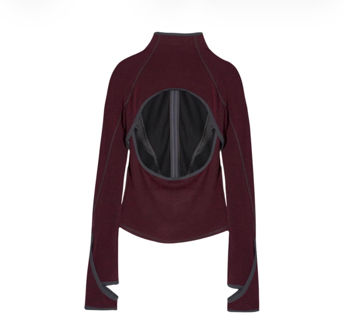 slashed zip up top Burgundy 상품이미지2