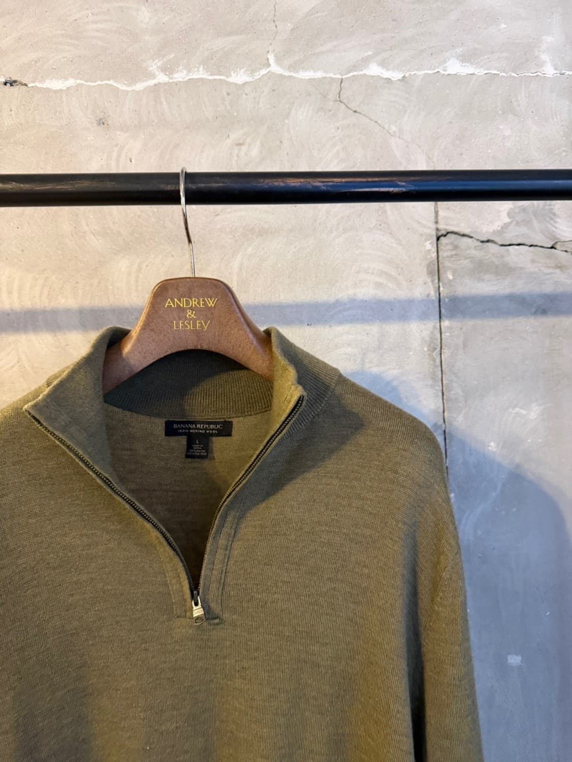 바나나 리퍼블릭 메리노울 짚업 니트 100 상품이미지3