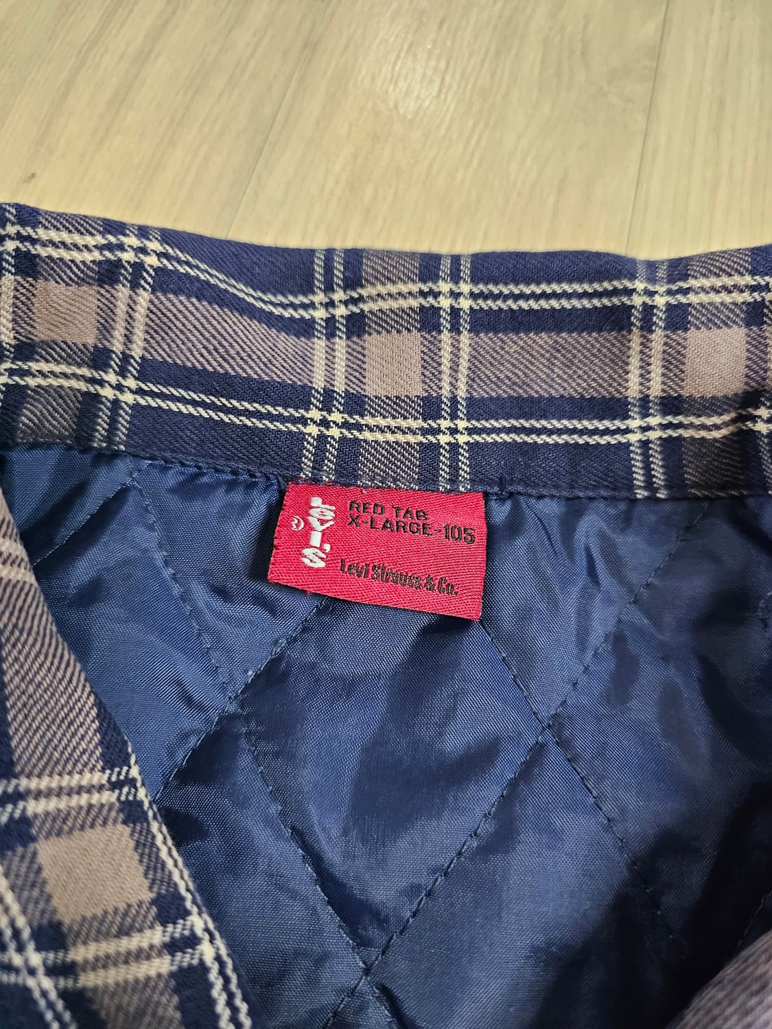 [XL] 리바이스 레드 버팔로 체크 퀄팅 패딩 셔츠 자켓 상품이미지4