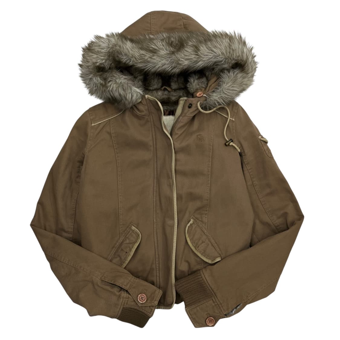 아베크롬비 y2k 순록로고 베이지 울프죠 자켓 상품이미지4