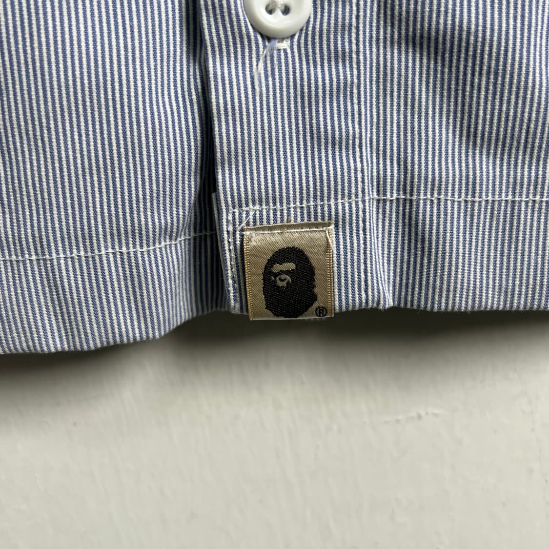 Bape 베이프 스트라이프 반팔 워크 셔츠 XL 상품이미지8
