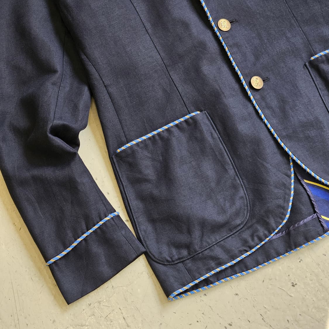폴로 랄프로렌 네이비 린넨 네이비 블레이저 금장 버튼 L 100 상품이미지3