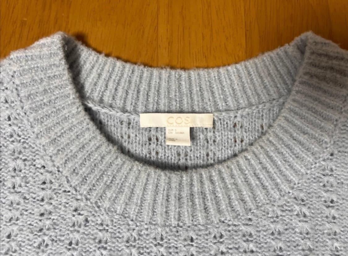 Cos 코스 베이비블루 울 반팔 스웨터_S사이즈 상품이미지2