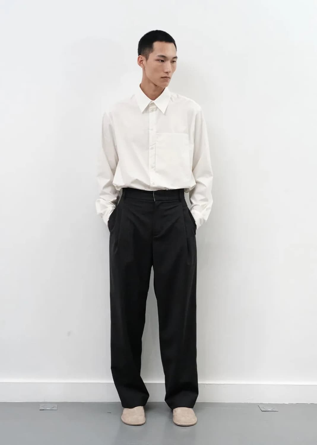 아모멘토(AMOMENTO) 울 스트라이프 마틴 팬츠 상품이미지1