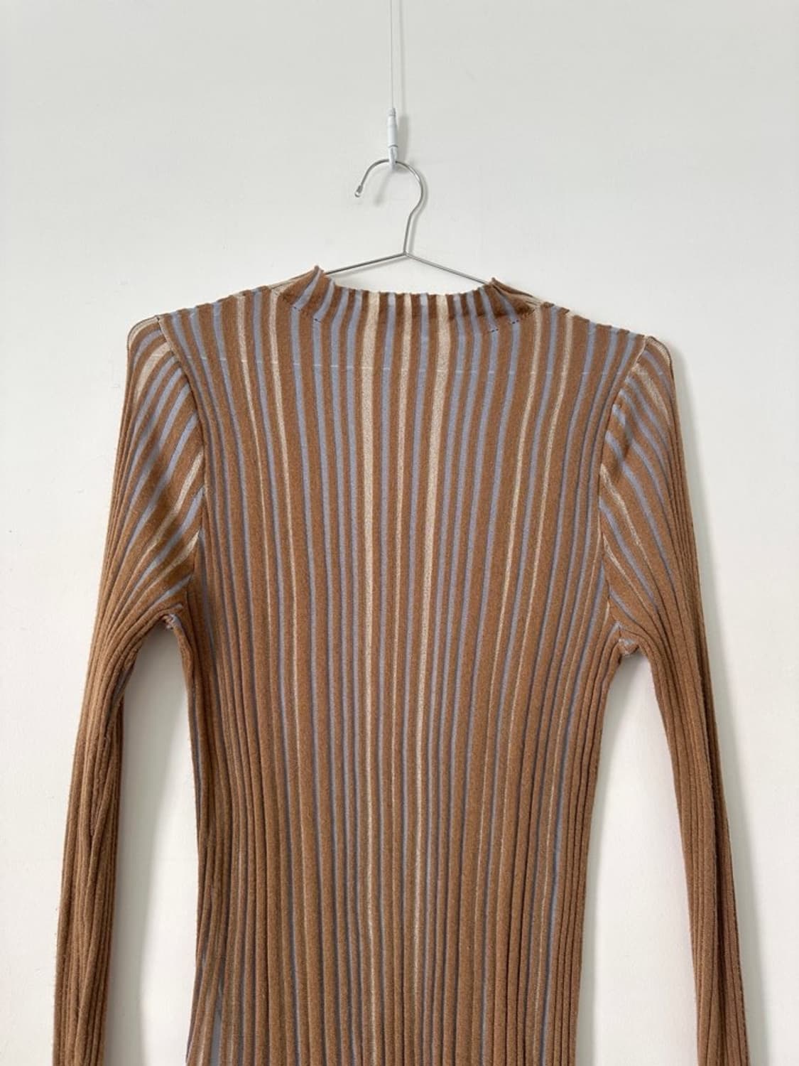 Vertical panel ribbed top / brown 상품이미지2
