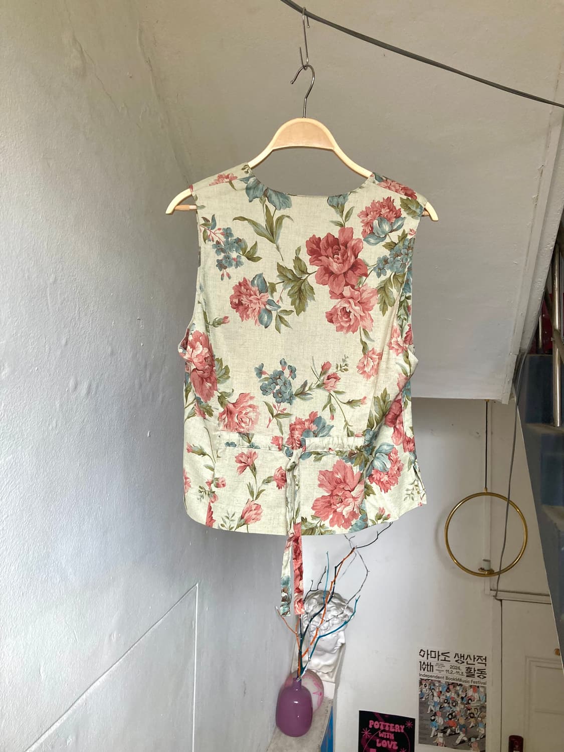 KEITH 리넨 실크 플라워 베스트 상품이미지5
