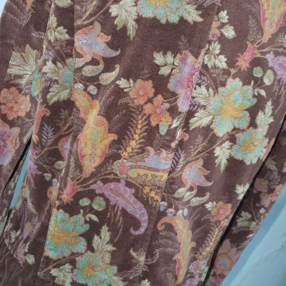 빈티지 플로럴 페이즐리 벨벳 자켓 오일릴리 에트로 모리걸 오리엔탈 그런지 상품이미지6