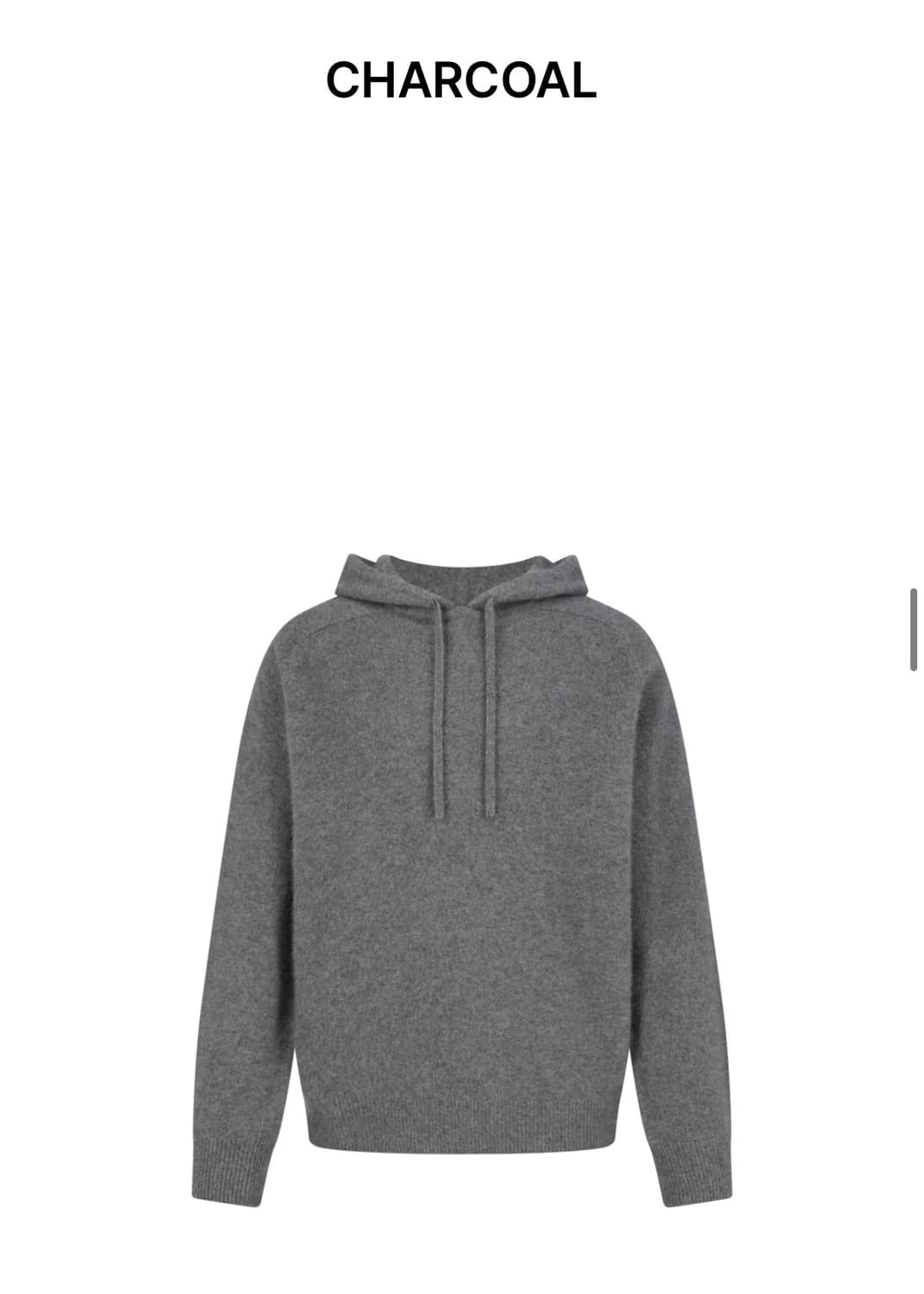 (구매) 아모멘토 라쿤 후드 니트 m사이즈 차콜 색상 상품이미지1
