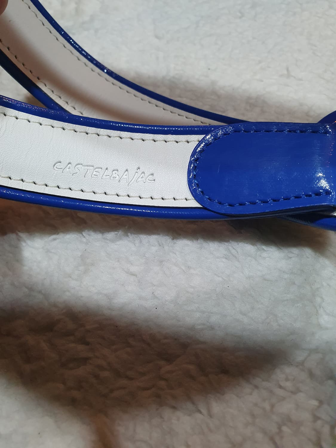 카스텔바작 화이트/블루 가죽 벨트 상품이미지4