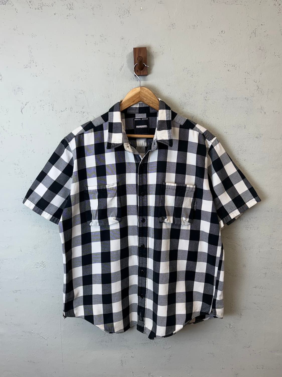 네이버후드 00s 빈티지 깅엄체크 반팔 셔츠 상품이미지1