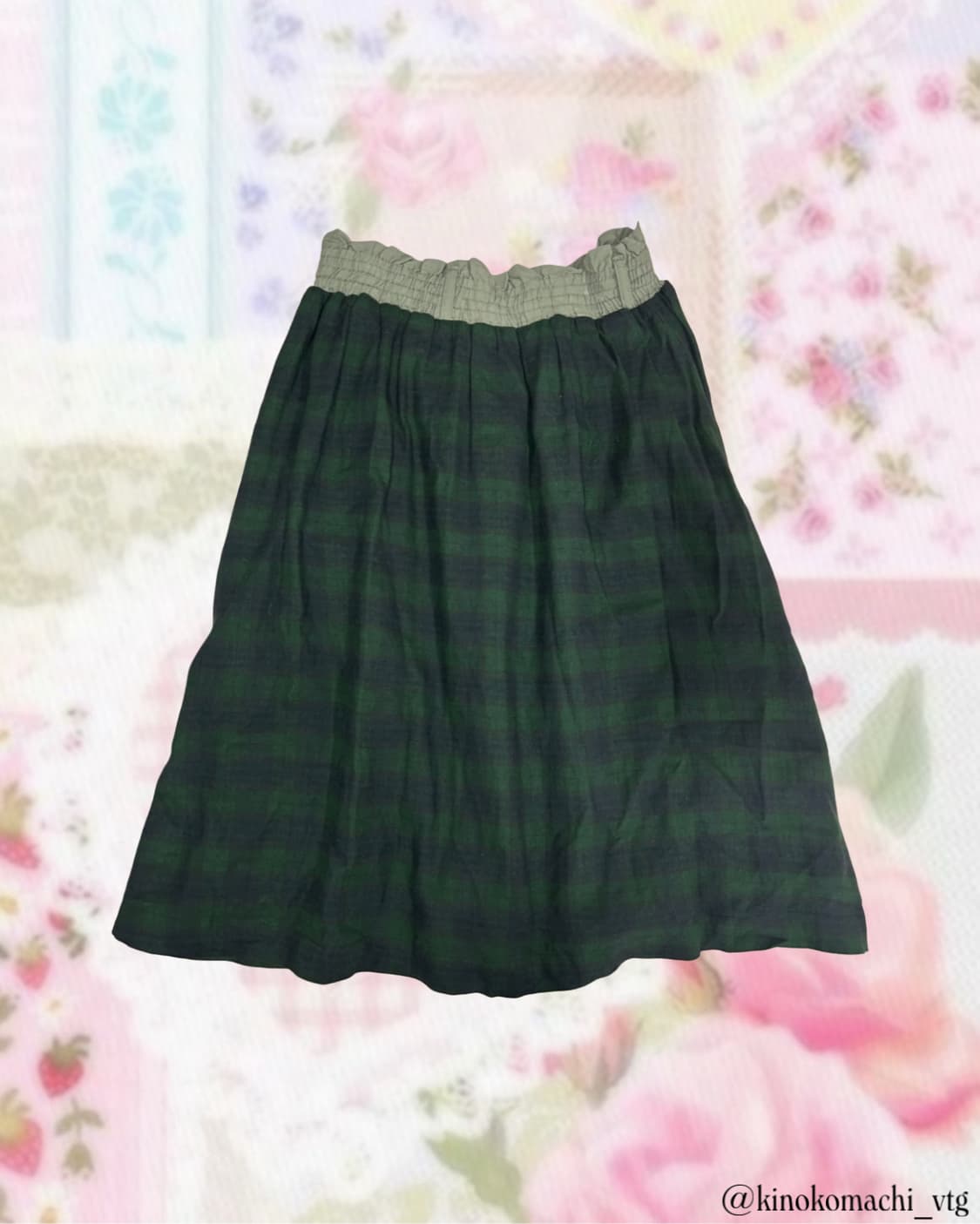 모리걸 청록체크 스커트 아오이유우 곰돌이룩 상품이미지1