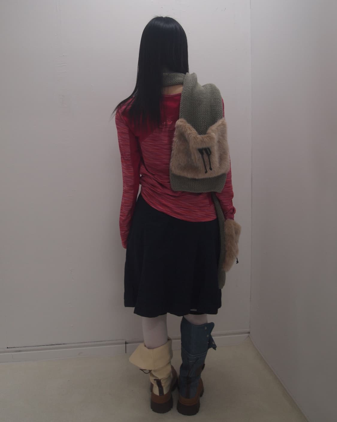Lafuma hippie stripe mesh mix sleeve top 상품이미지6