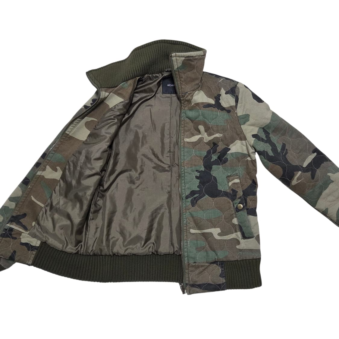 빈티지 카모 패턴 퀼팅 봄버 자켓 입니다 상품이미지3