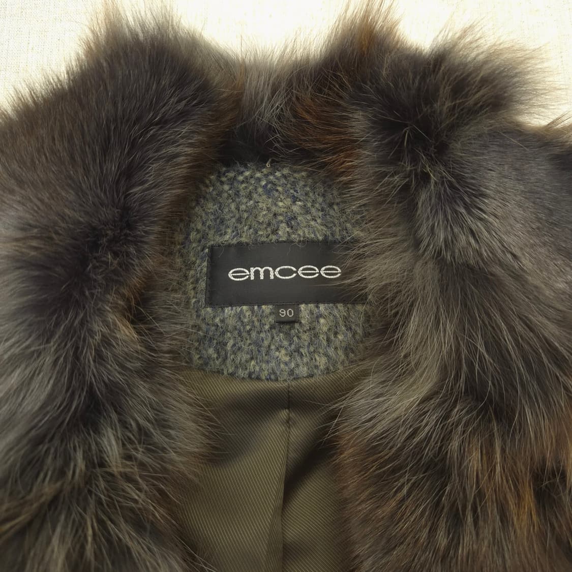 emcee 폭스 트리밍 모직 자켓 상품이미지2