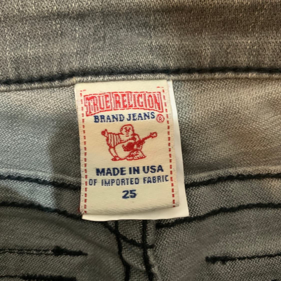 25인치 트루릴리전 디스코 조이 큐빅 흑청 부츠컷 스판 데님 청바지 상품이미지5