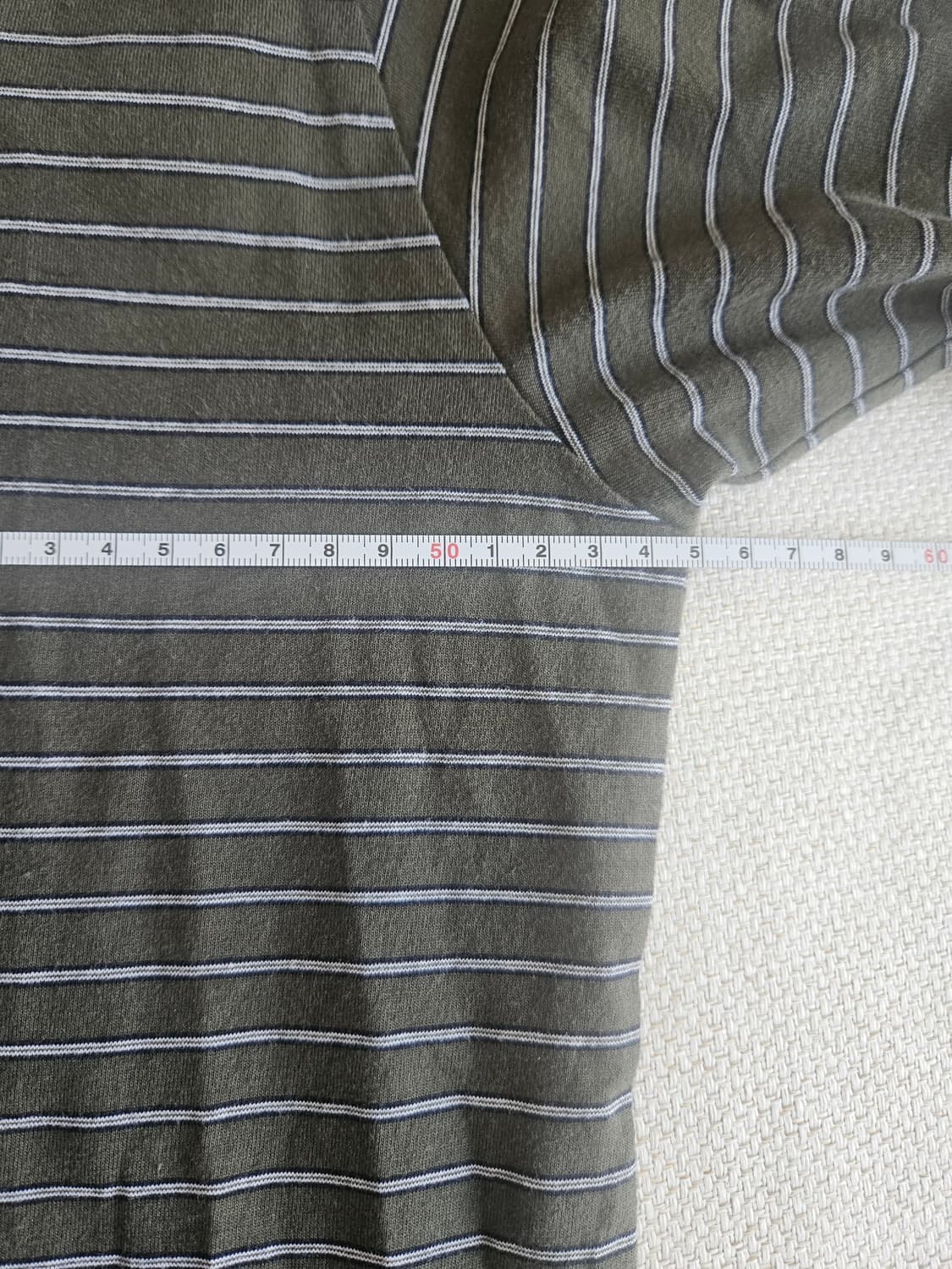 muji 재팬 무인양품 스트라이프 티셔츠 카키 L 상품이미지5