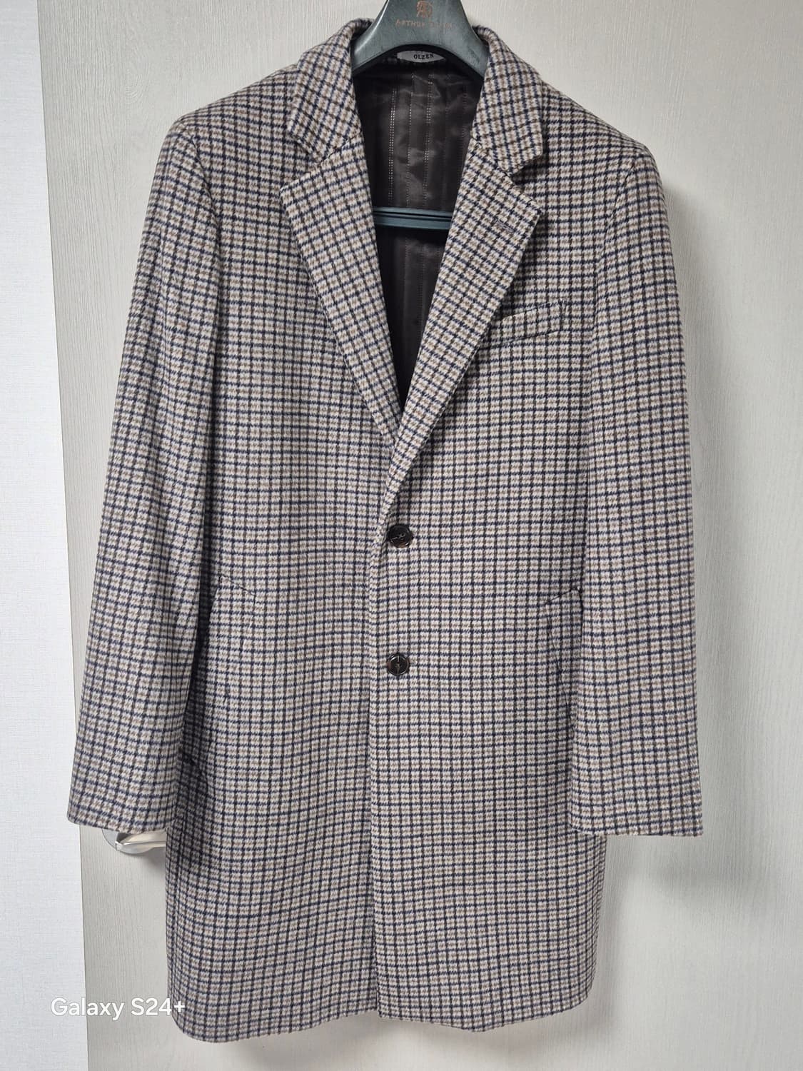 올젠 체크 캐시미어 코트 100 (상태최상) 상품이미지3